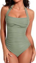 Tummy Control Halter One Piece Swimsuit - Slimming Retro Fit Smismivo