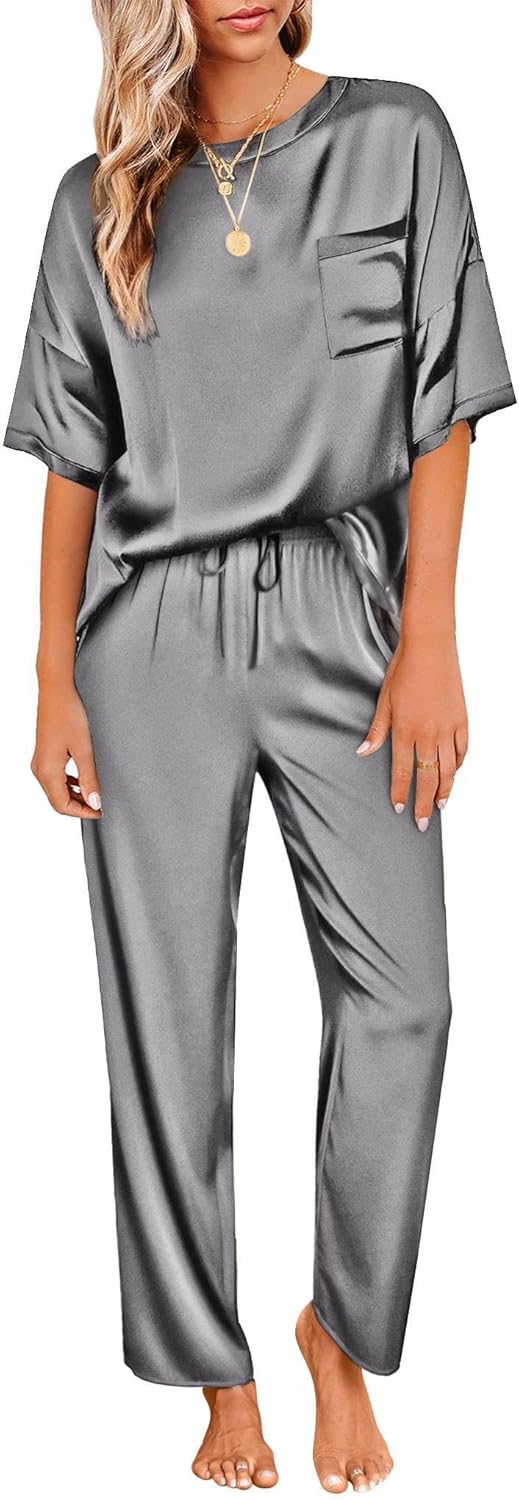 Ekouaer Womens Satin Silky Pajama Set for Ultimate Comfort