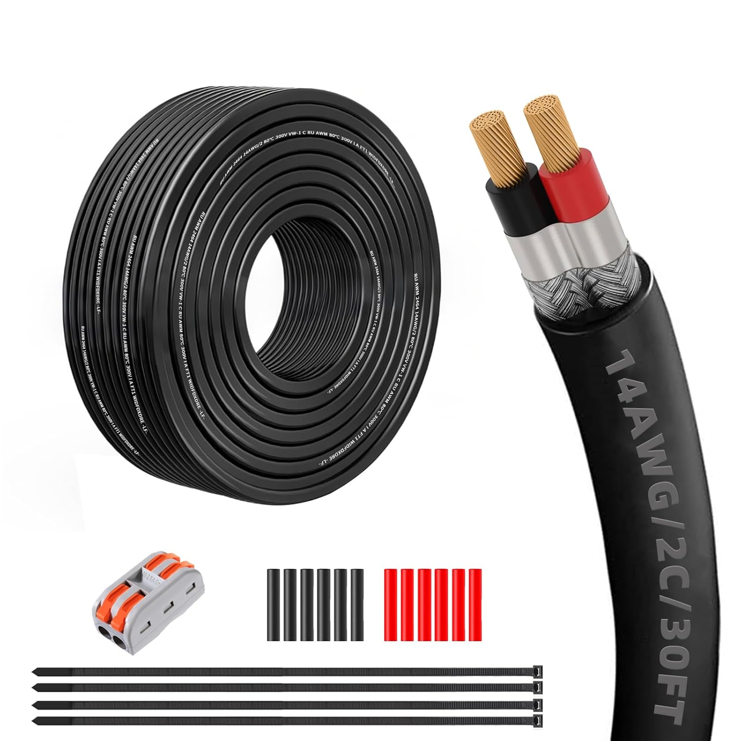 14 Gauge 100% Pure Copper Shielded Wire for Electronics and More