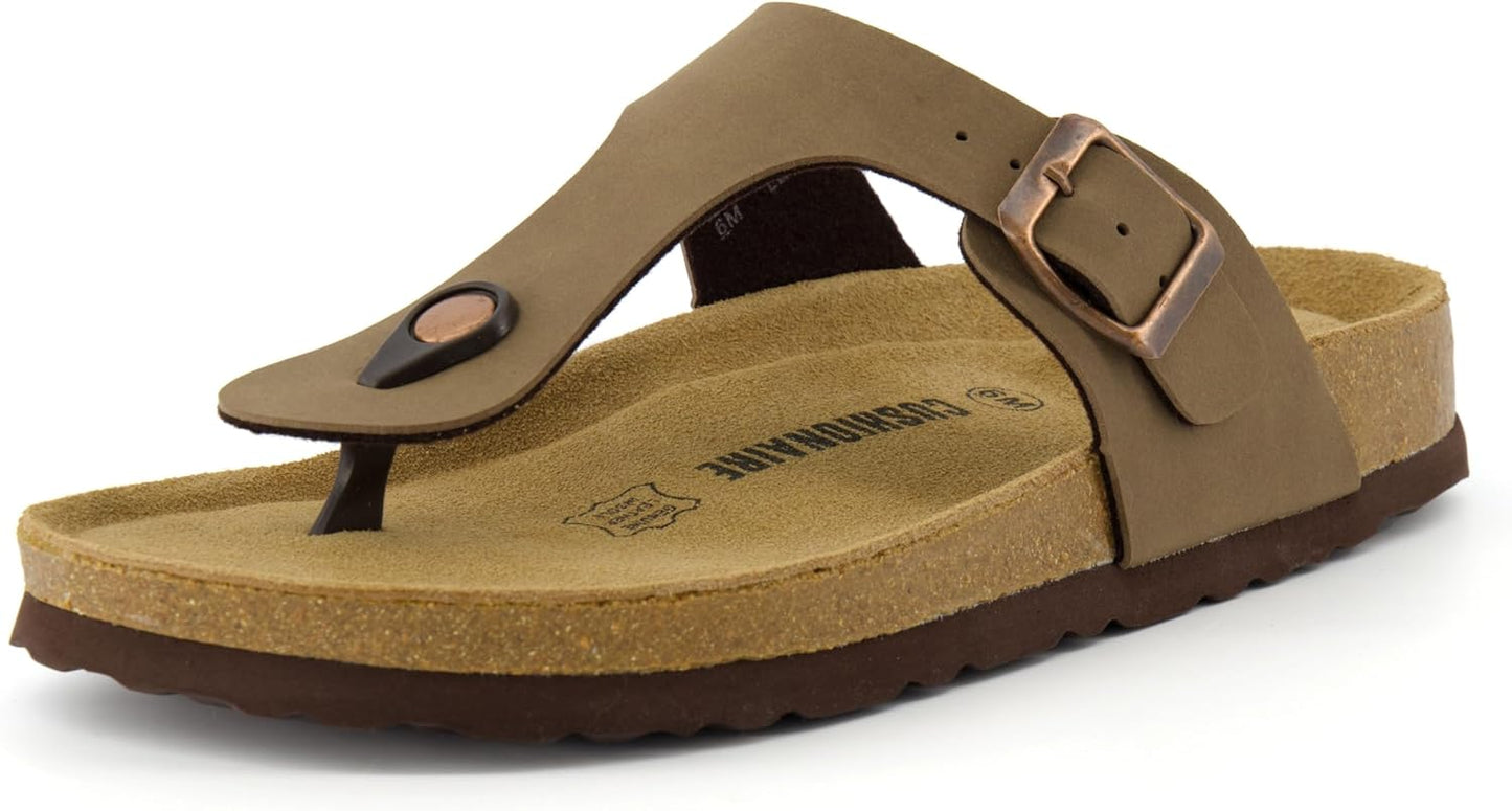 CUSHIONAIRE Women's Leah Cork Footbed Sandal for Summer Elegance