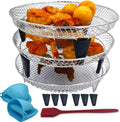 Universal Round Air Fryer Racks- Stackable, Insulated Clamp, Stainless steel, 8inch