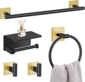 5-Piece Black Gold Bathroom Hardware Set by Lairuier
