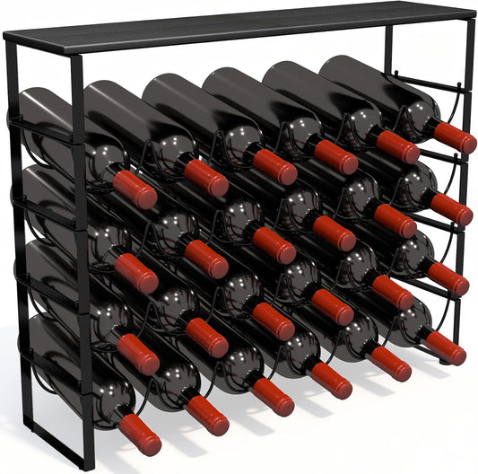 TONLEA 4 Tier Wine Rack - Stackable 24-Bottle Storage Solution