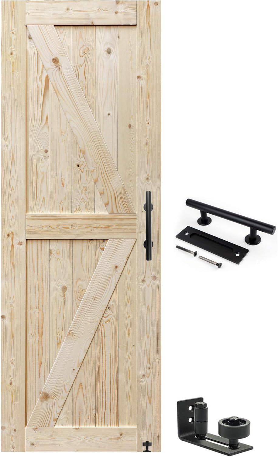 Unfinished Barn Door 30in x 80in Solid Wood for Modern Spaces