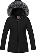 Girls Long Hooded Waterproof Winter Parka - Warm Fleece Coat