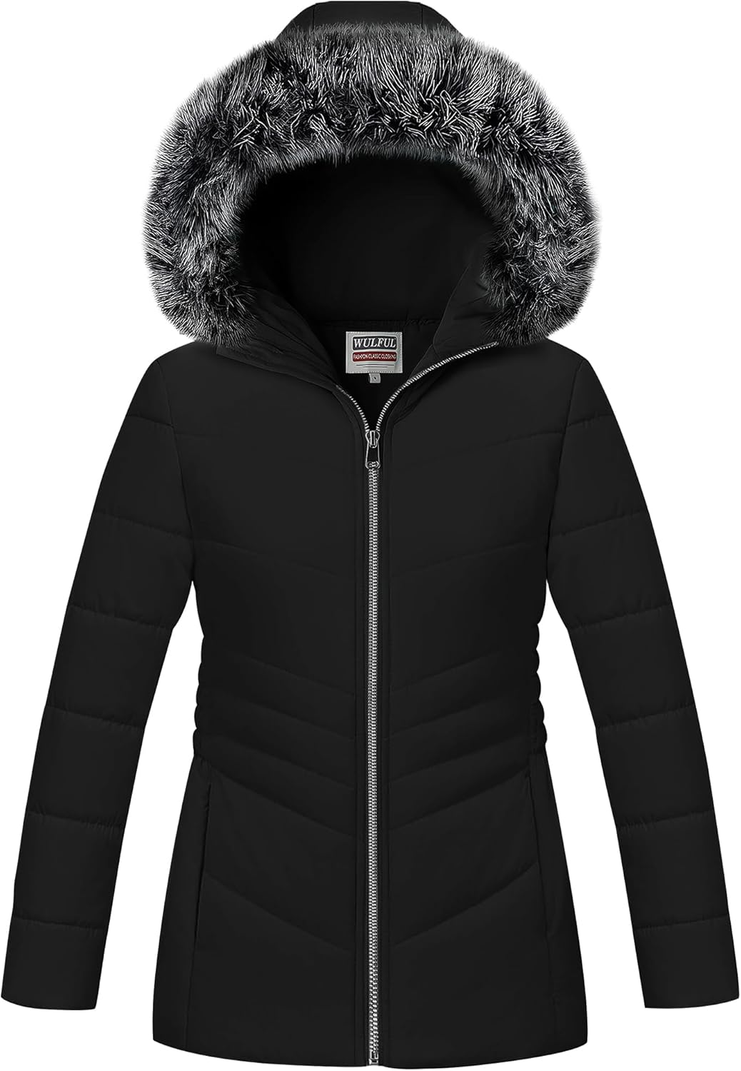 WULFUL Girls Winter Parka Coat Long Hooded Waterproof Warm Jacket