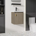 16ft Bathroom Vanity with Ceramic Sink Combo - Modern Floating Cabinet