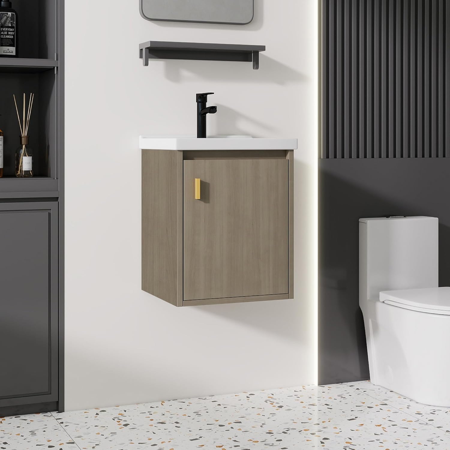 16 Inch Bathroom Vanity with Ceramic Sink Combo for Modern Spaces