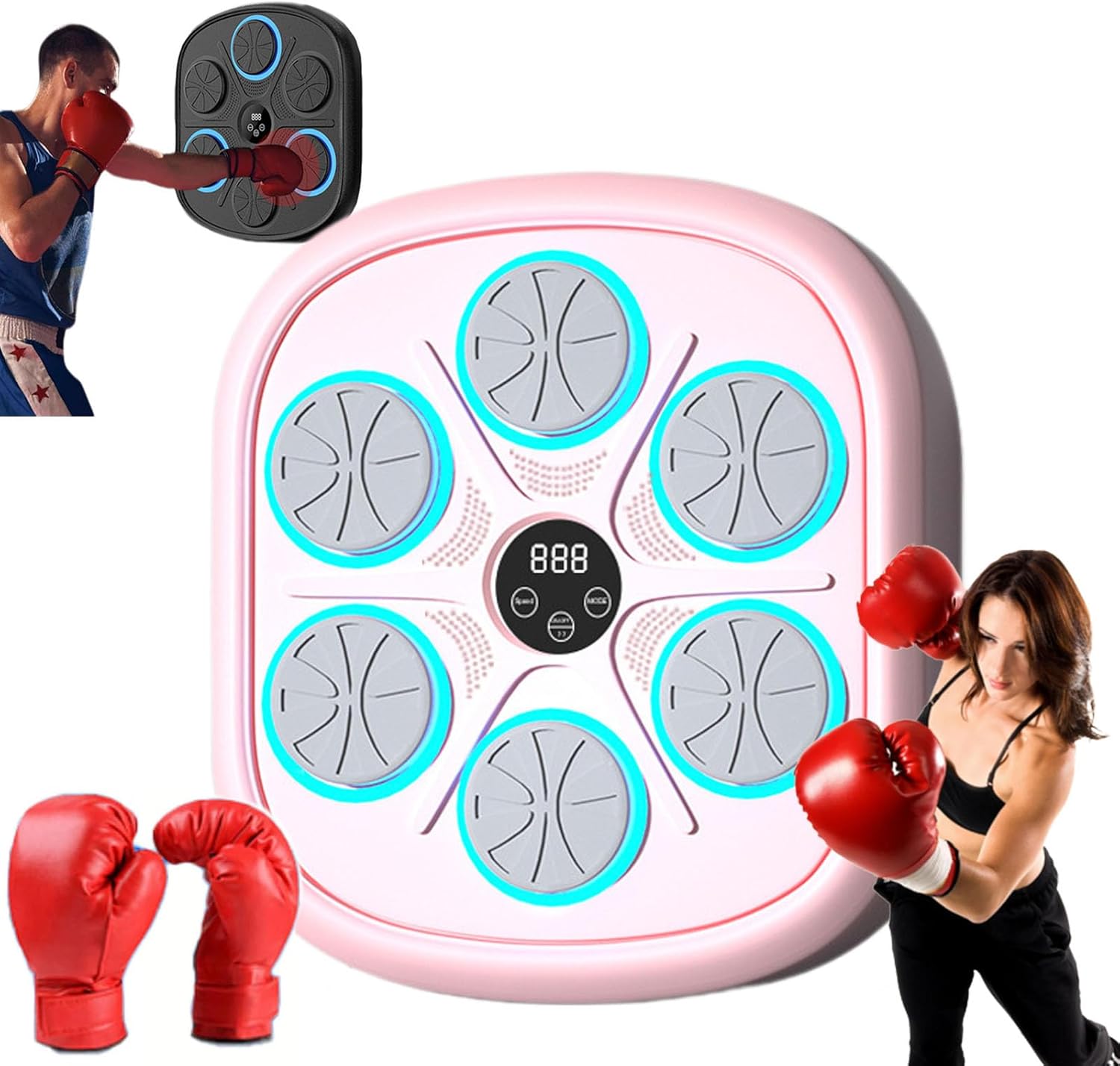 Stress-Buster Pink Music Boxing Pad