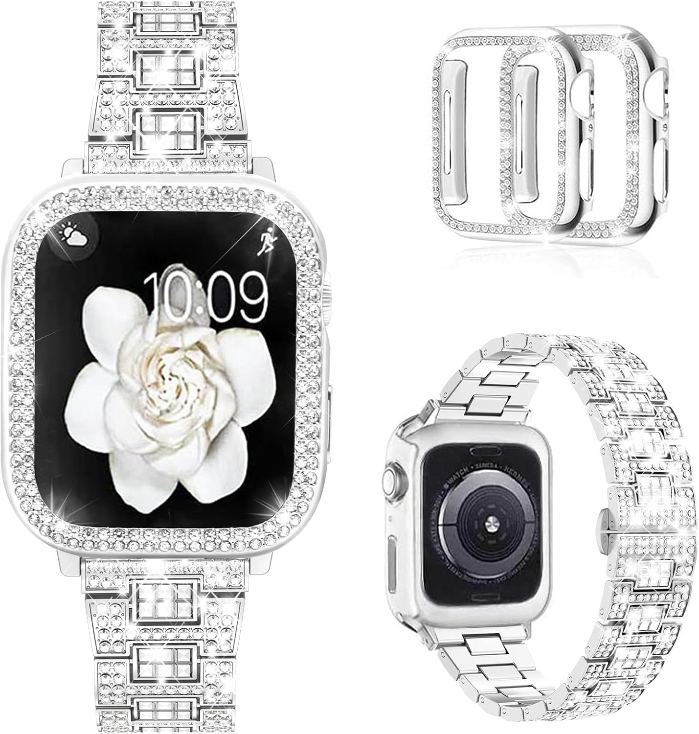 Sparkle in Style: Jewelry Band & Case Set for Apple Watch