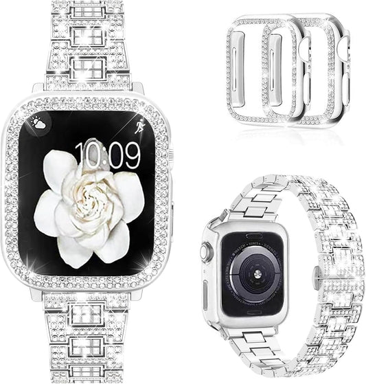 Sparkle in Style: Jewelry Band & Case Set for Apple Watch