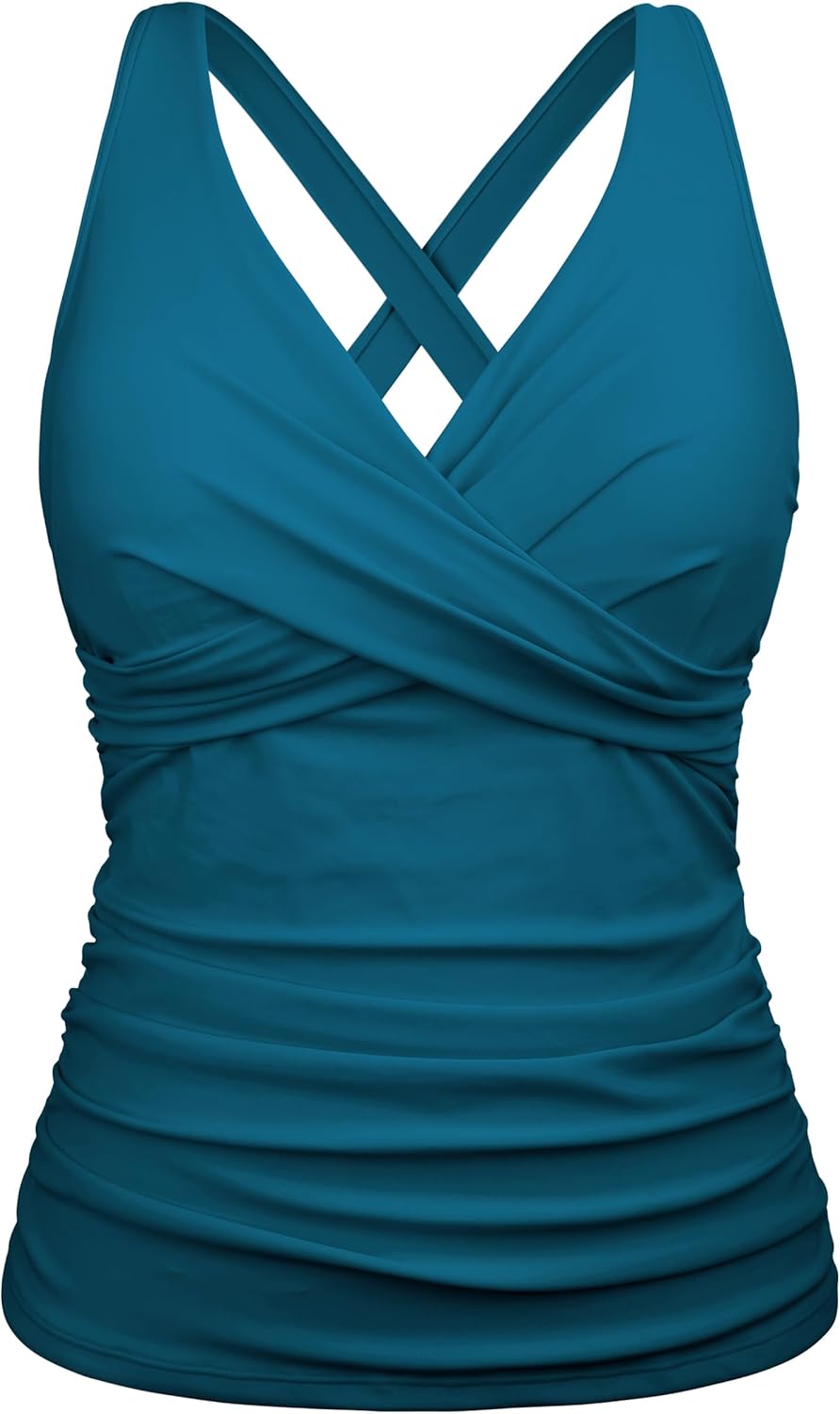 Firpearl Underwire Tankini Top for Big Busted Women