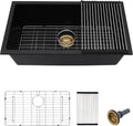 33 Granite Composite Kitchen Sink - 33in Matte Black Undermount