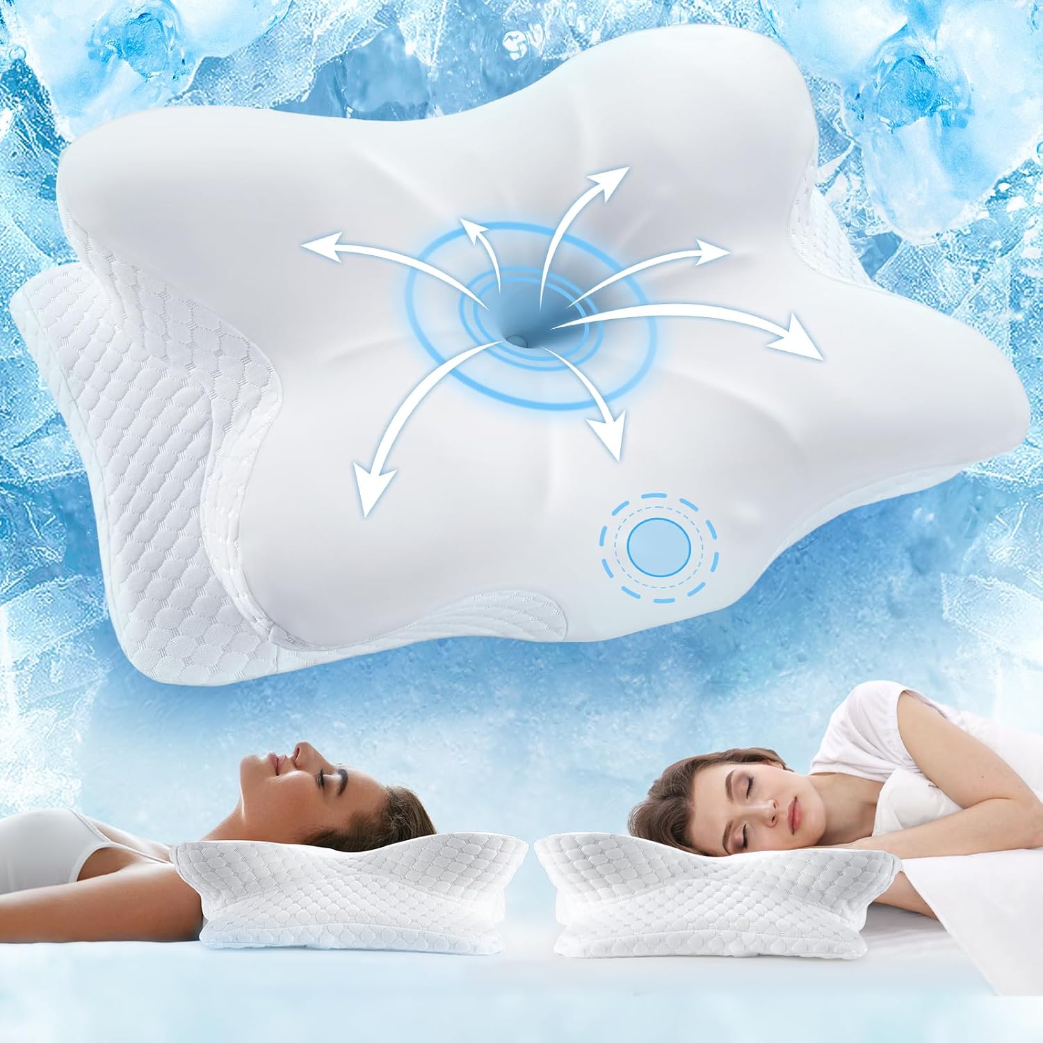 Cervical Neck Pillow for Pain Relief - Ergonomic Cooling Comfort