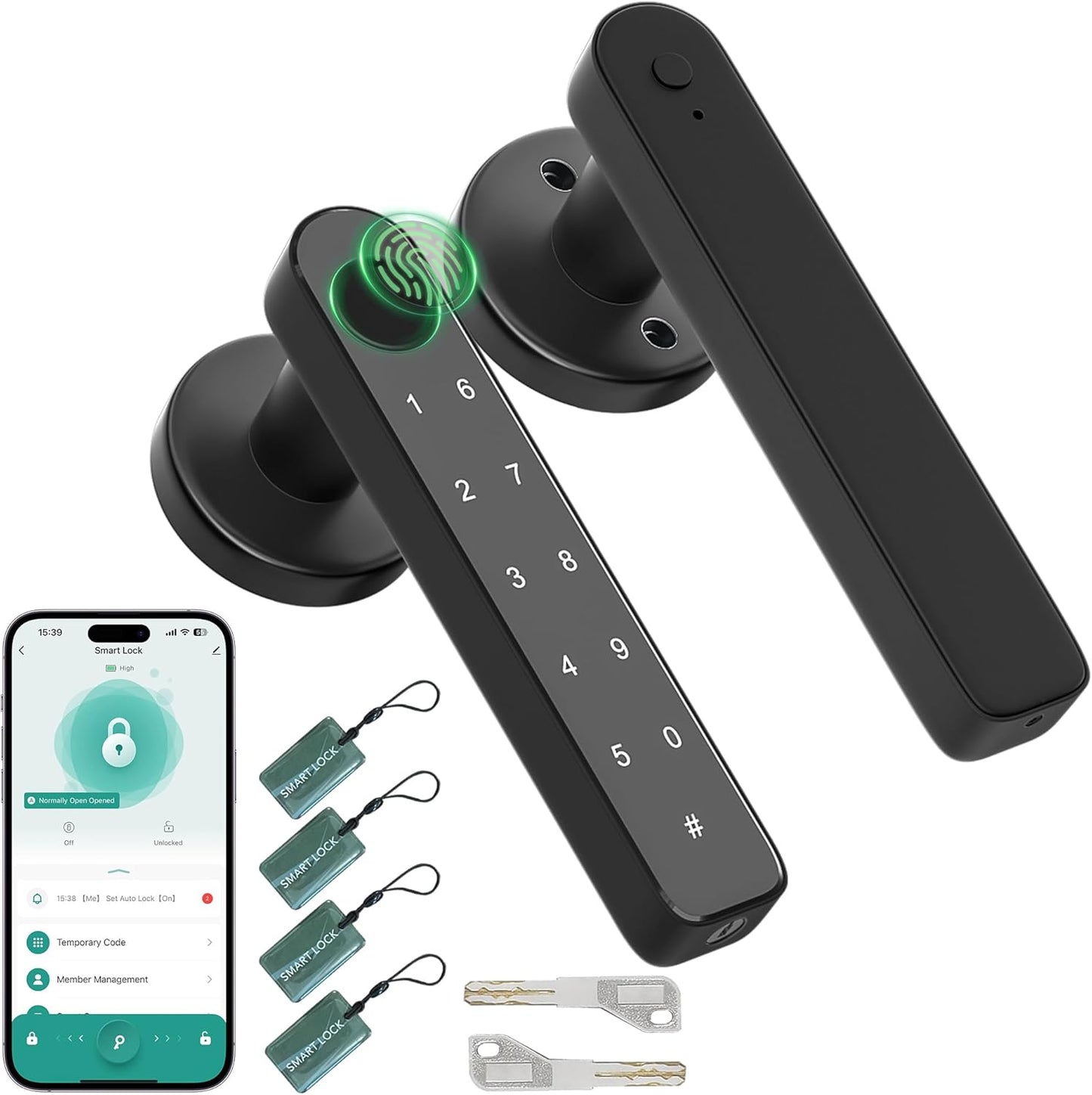 Fingerprint Door Lock with Code and Bluetooth for Home Security