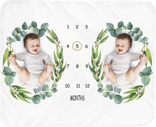 Customizable Twin Baby Milestone Blanket Set