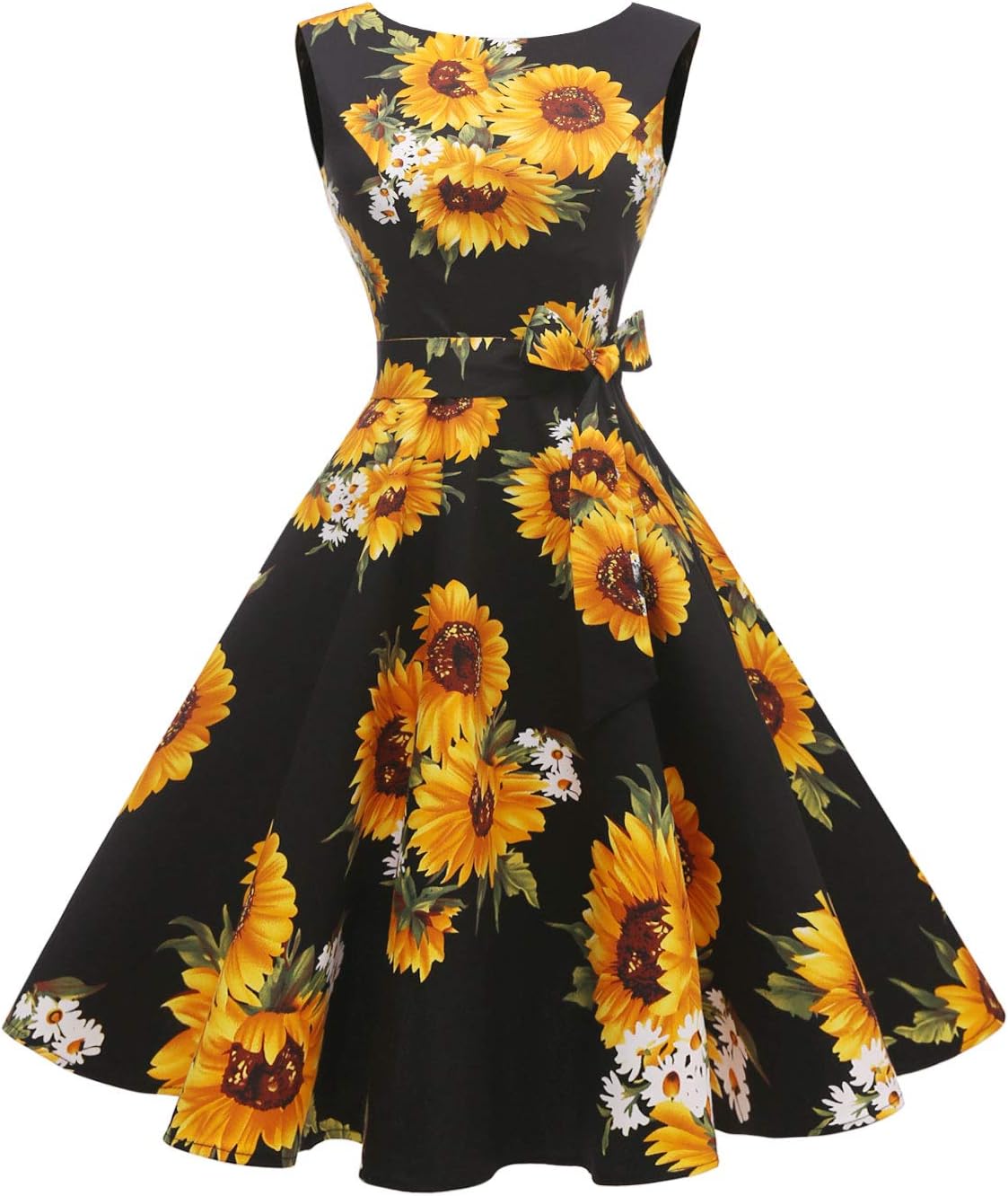 Vintage 1950s Cocktail Dress for Women - Boatneck Sleeveless Style