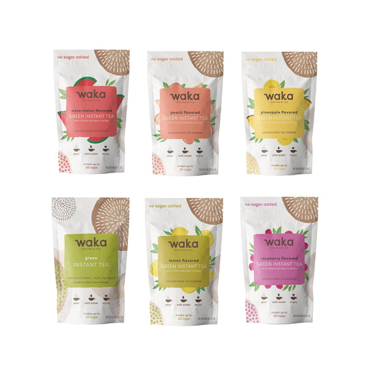 Waka Instant Tea Concentrated Green Tea Powder Sample Bundle