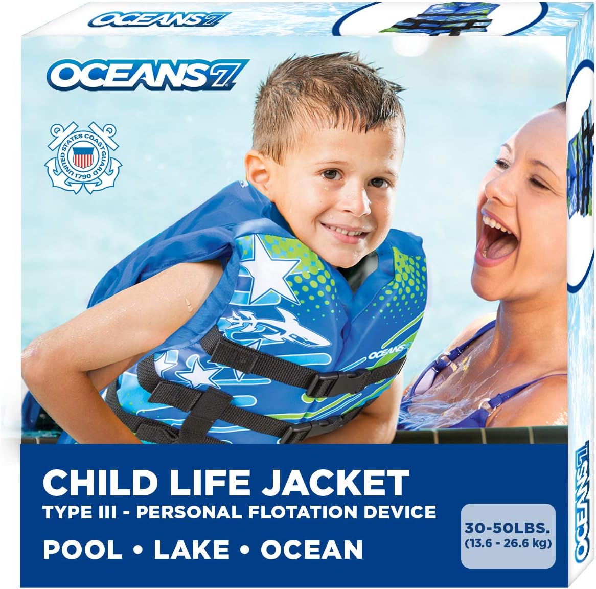Oceans 7 US Coast Guard Approved Life Jacket for Kids & Youth