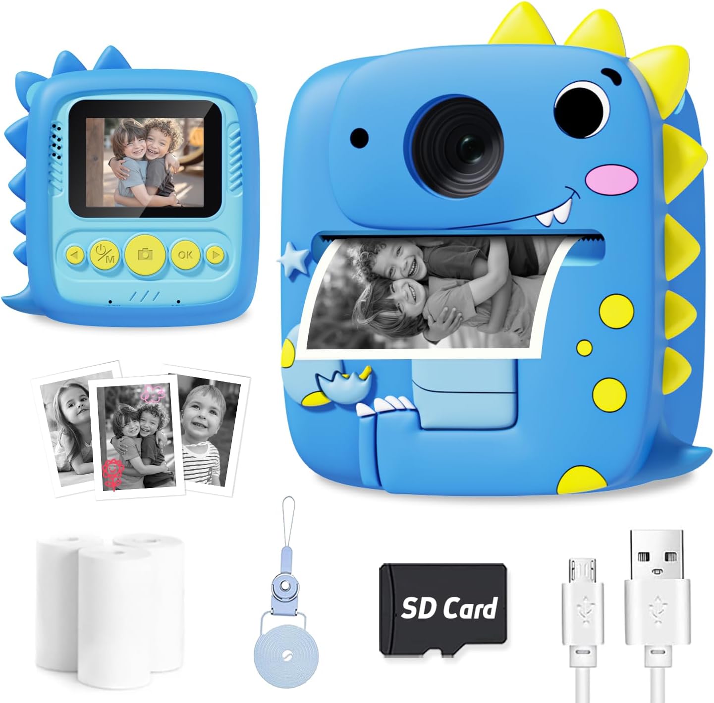 Instant Print Kids Camera - HD Video, SD Card Included! 