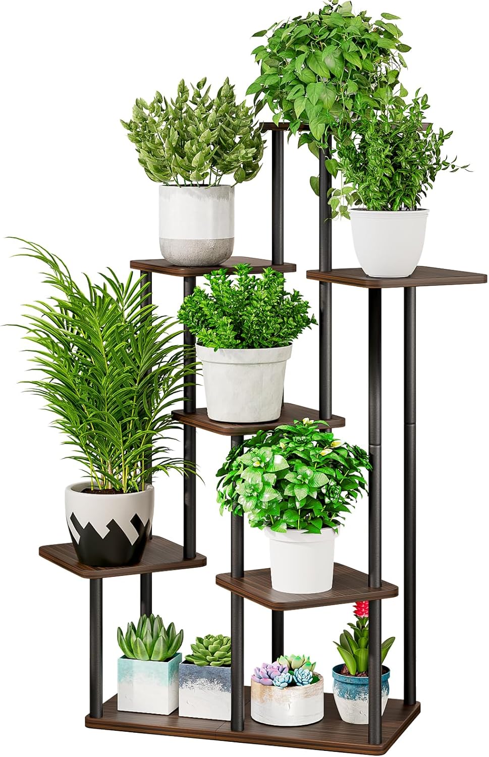7 Tier Indoor Metal Flower Shelf for Multiple Plants Display