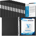 Henoyso 16 Pcs 1/2 in 3 Ring Binder with Clear Cover - Bulk Letter