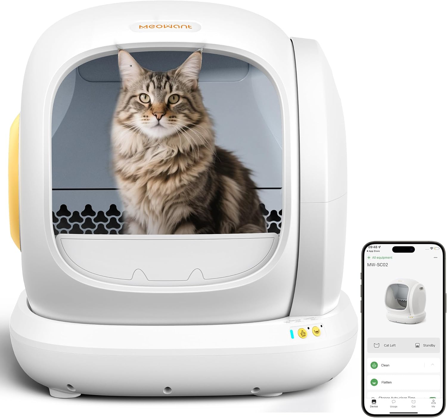 MeoWant Automatic Cat Litter Box for Multiple Cats, Odor-Free