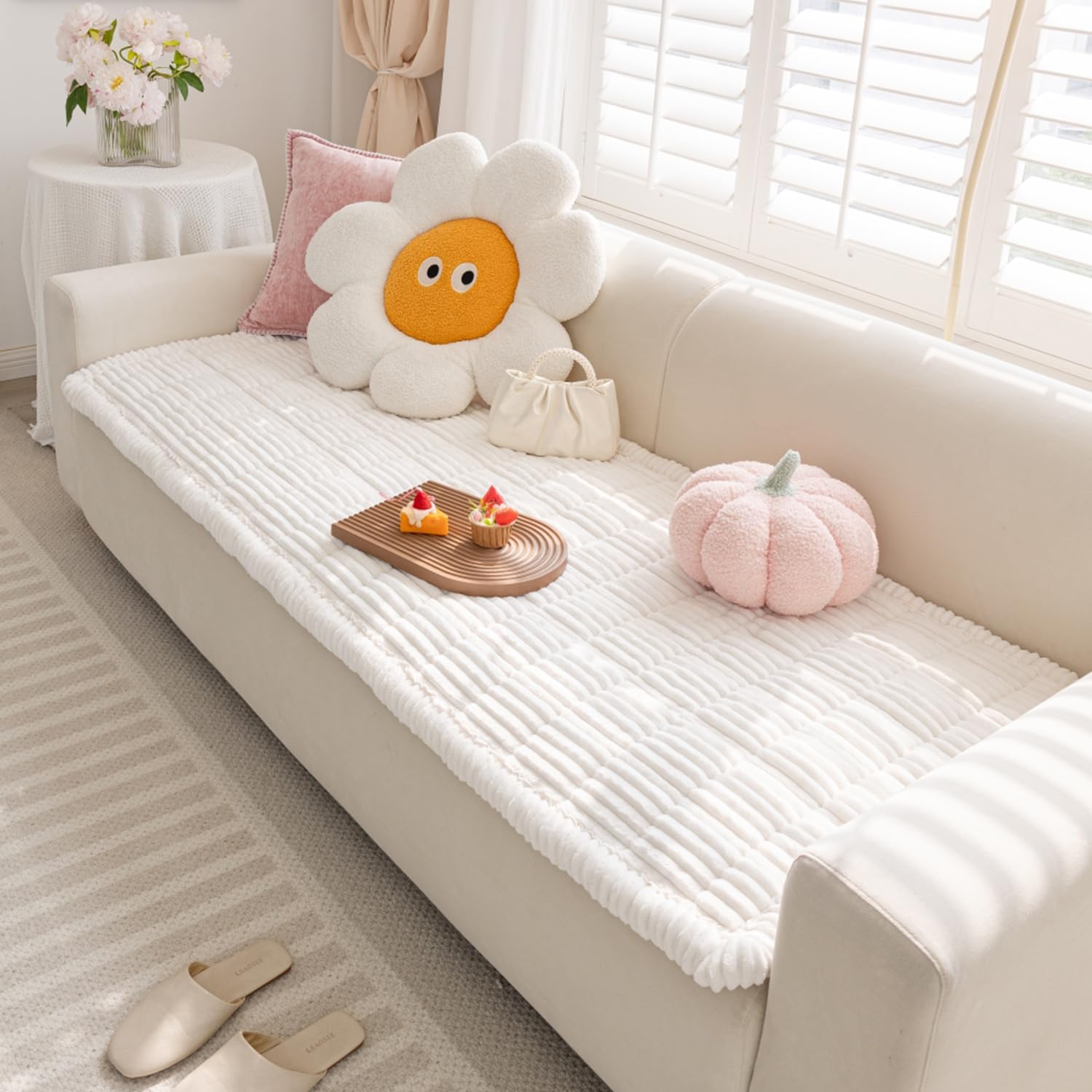 FUNNY FUZZY Pet Couch Covers for Sofa - Soft & Washable Protector