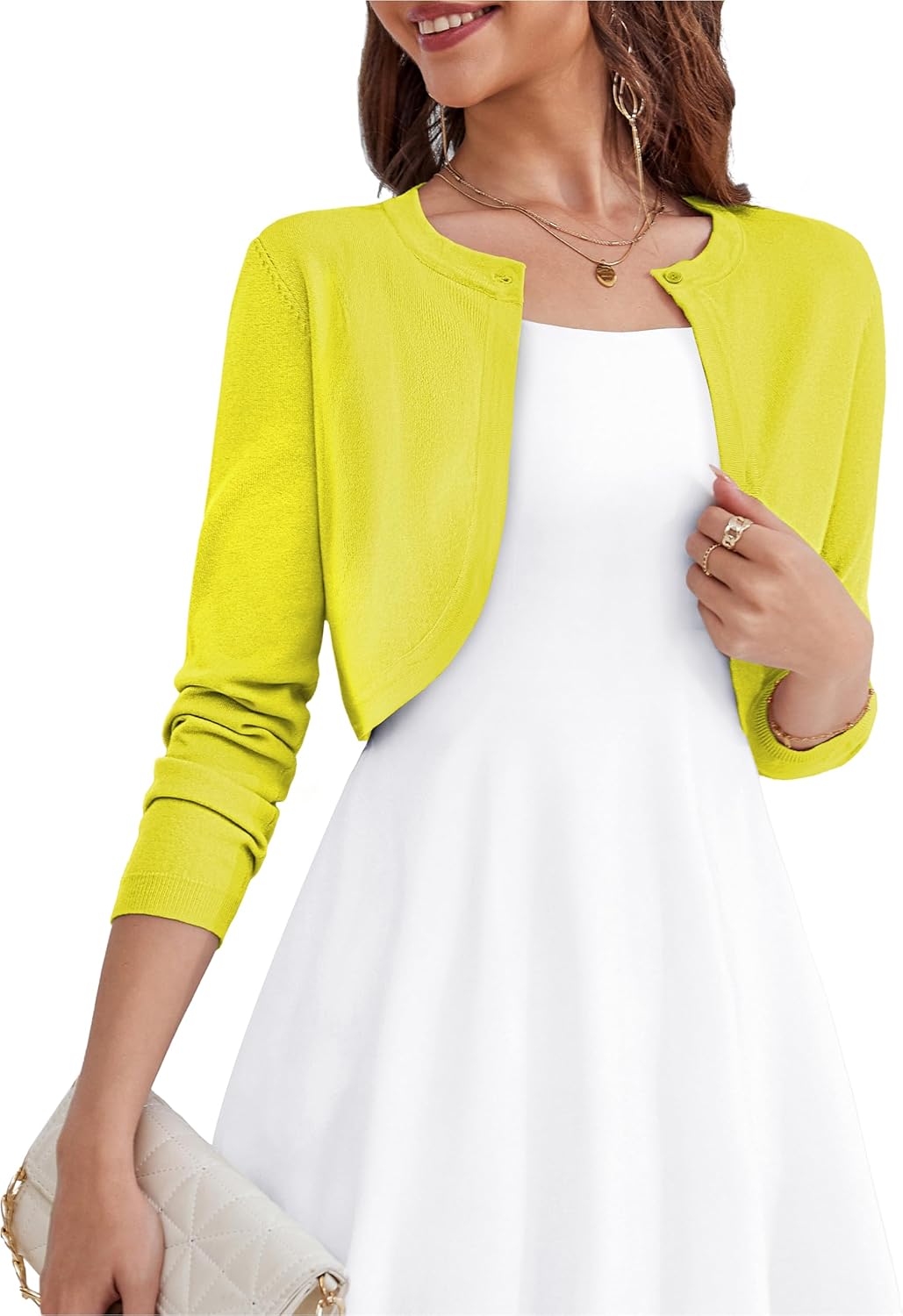 OmicGot Women's Long Sleeve Cardigan for Dresses S-XL