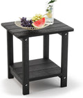 LUE BONA Adirondack Outdoor Side Table - Two-Tier Weather Resistant