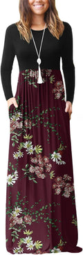 VIISHOW Women's Long Sleeve Loose Plain Maxi Dress - Casual Dresses