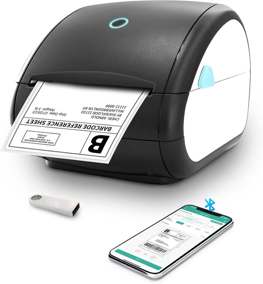 Fast Bluetooth Shipping Label Printer - Easy Connect, Crisp Prints