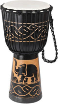 LIEKE Djembe Drum with Goatskin Head and Mahogany Body