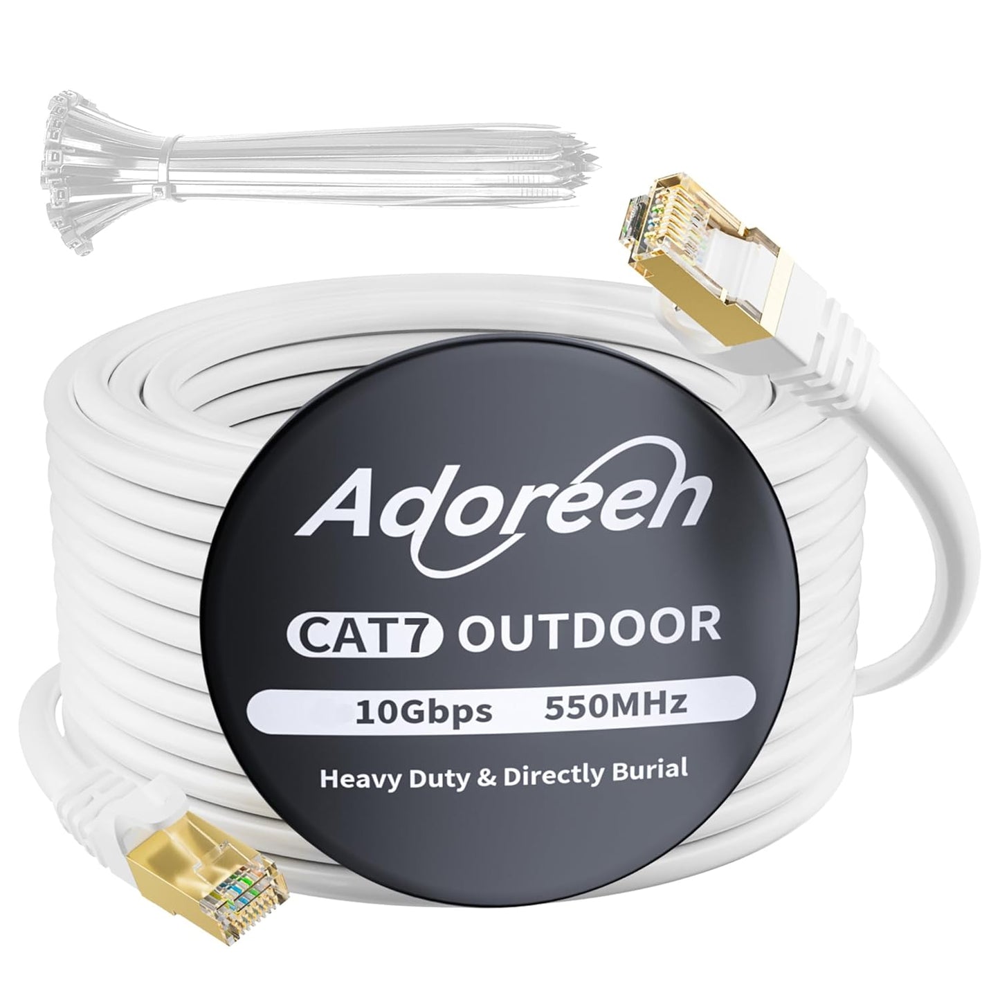 Adoreen Cat 7 Outdoor Ethernet Cable 250 FT High Speed Shielded