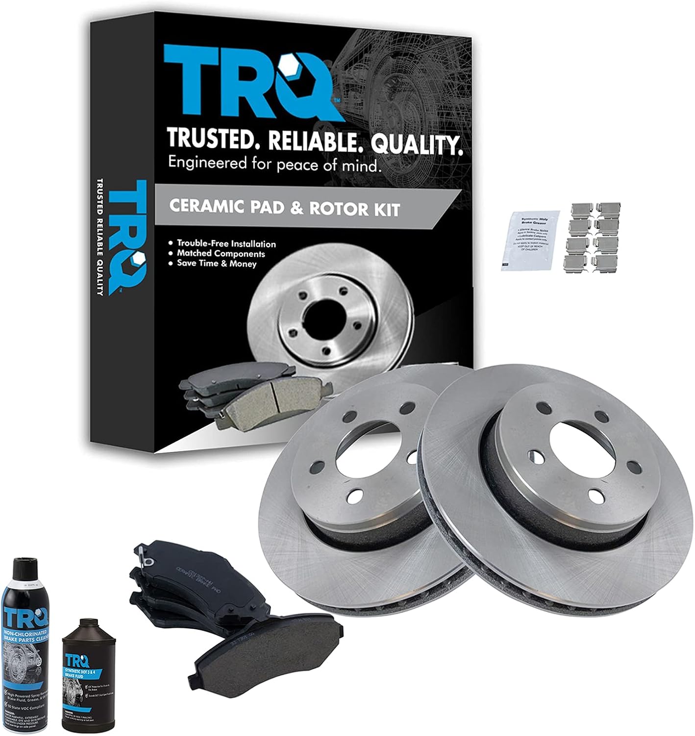 TRQ Front Brake Pad & Rotor Kit for Dodge Nitro & Jeep Liberty