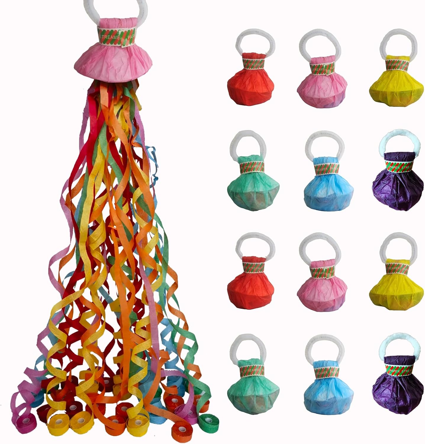 100 Pack Streamer Poppers for No Mess Celebrations and Events