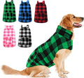 ASENKU Dog Winter Coat Plaid Reversible Fleece - Warm, Waterproof