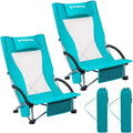 KingCamp Low Beach Chairs for Adults - Portable Folding Comfort