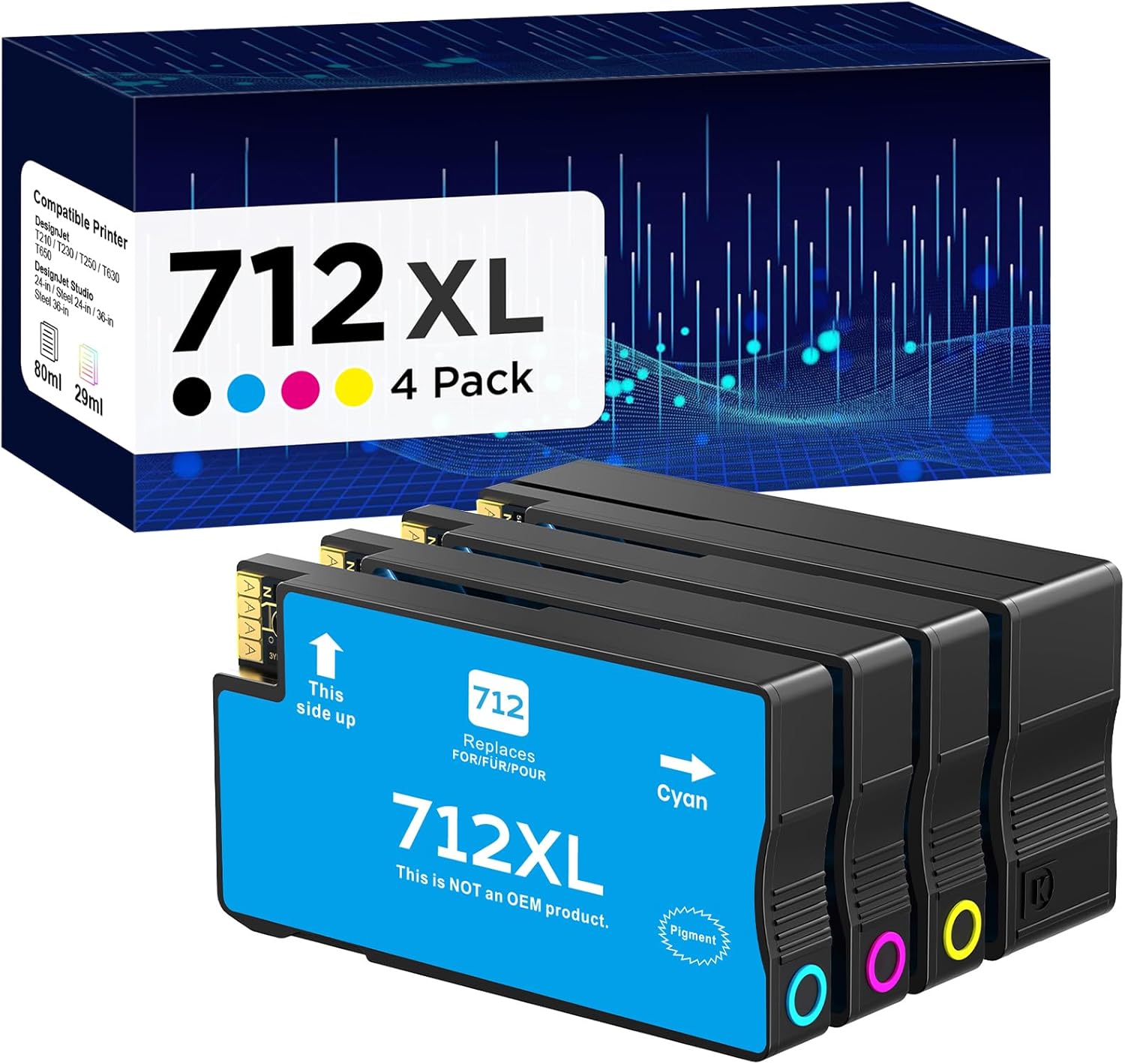 High Yield 712XL Ink Cartridges for HP DesignJet Printers