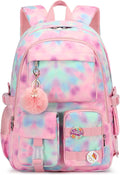Laptop Backpacks 16 Inch School Bag Tie-Dye Pink - Spacious Anti Theft