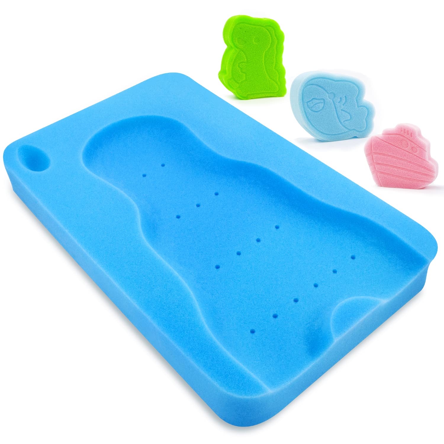 Soft Infant Bath Cushion for Odor-Free Baby Bathing in Blue