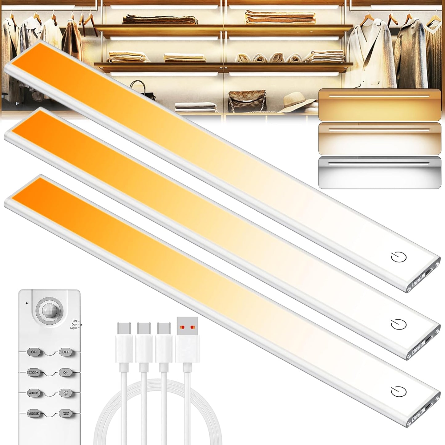 100 LED Under Cabinet Lights Wireless for Kitchen and More