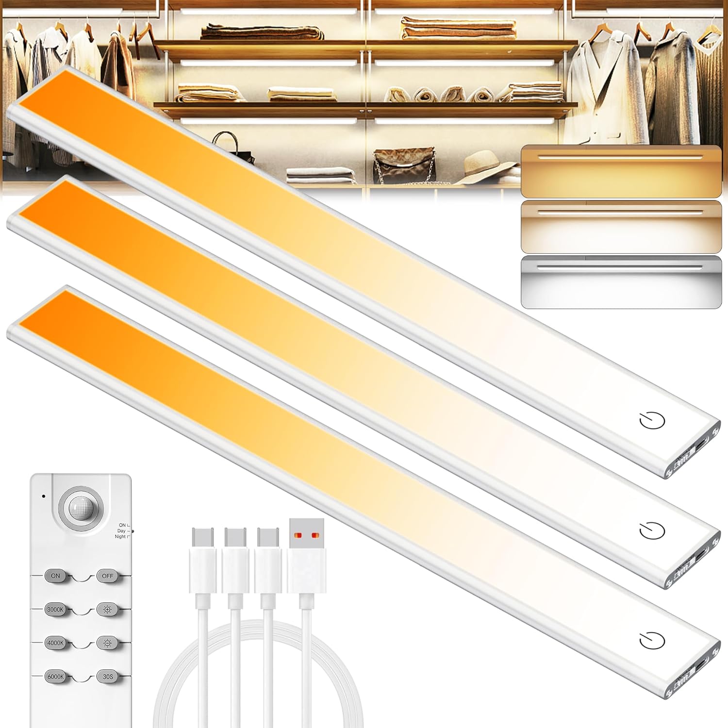 100 LED Under Cabinet Lights Wireless for Kitchen and More
