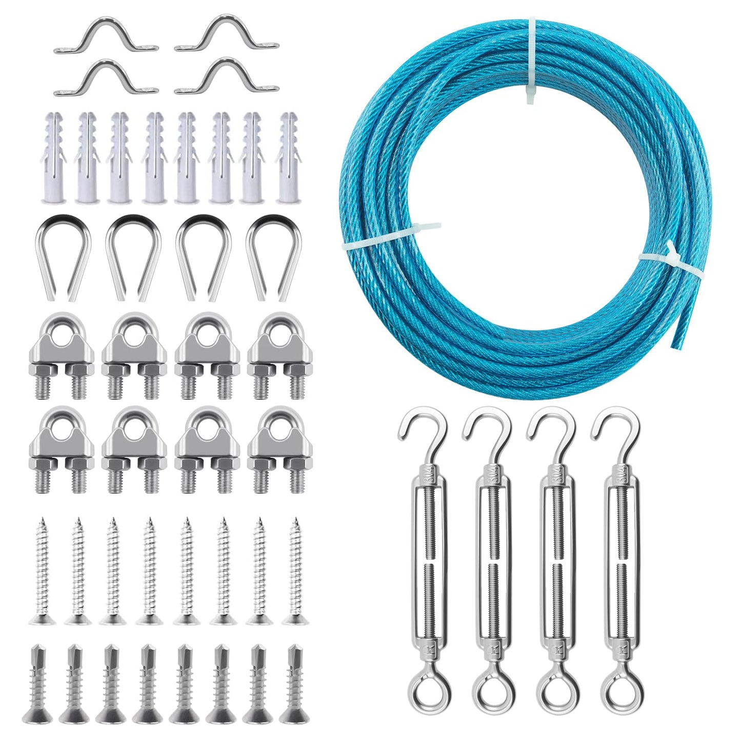 3/16in Sunshade Sail Hardware Kit for Strong Outdoor Support