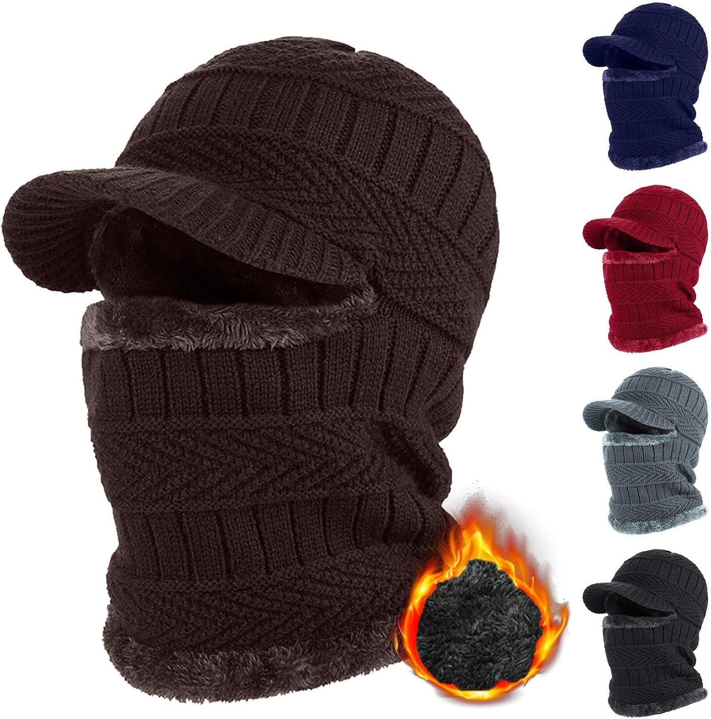 Winter Windproof Hooded Beanie Set - Stay Cozy