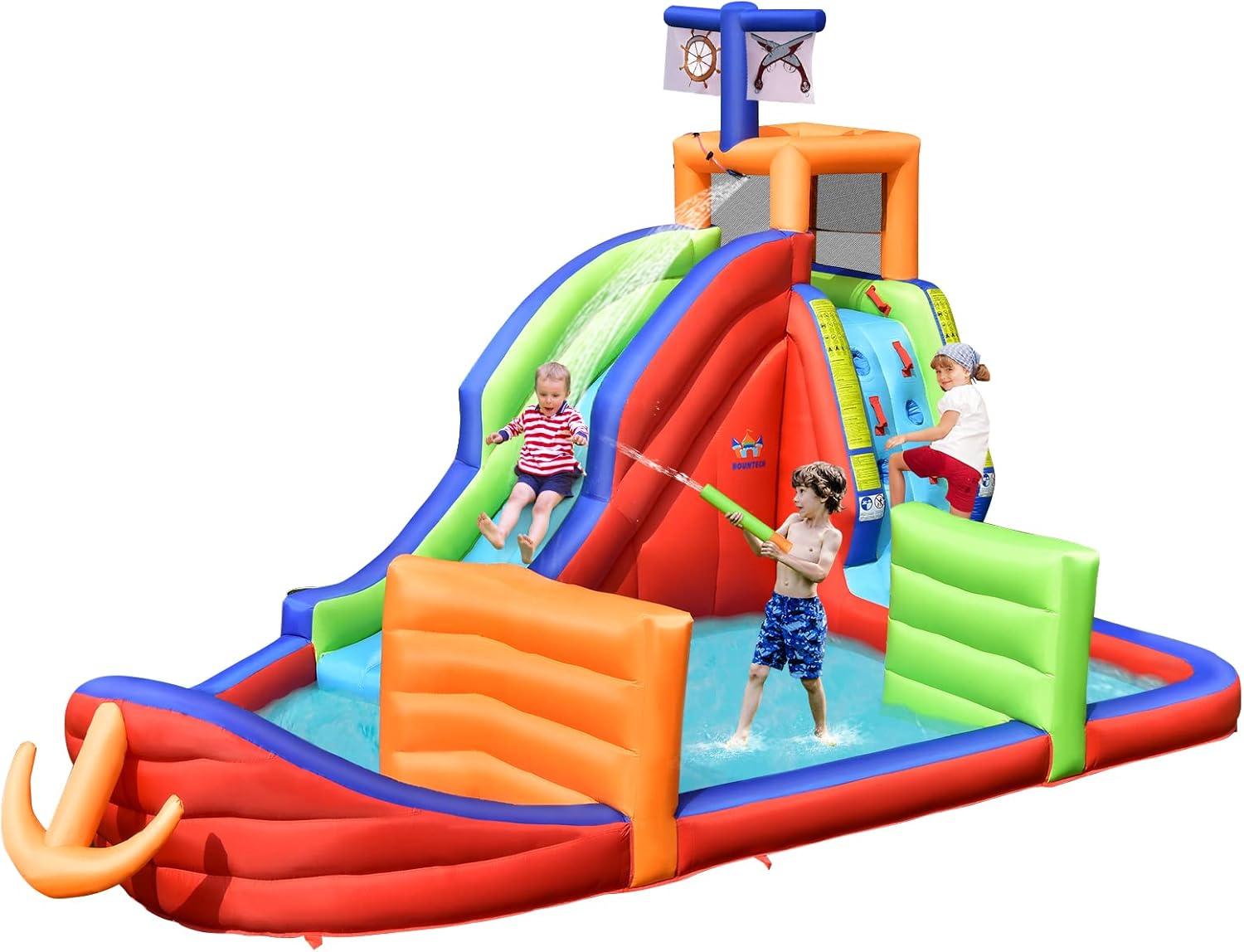 BOUNTECH Inflatable Water Slide for Kids Backyard Fun