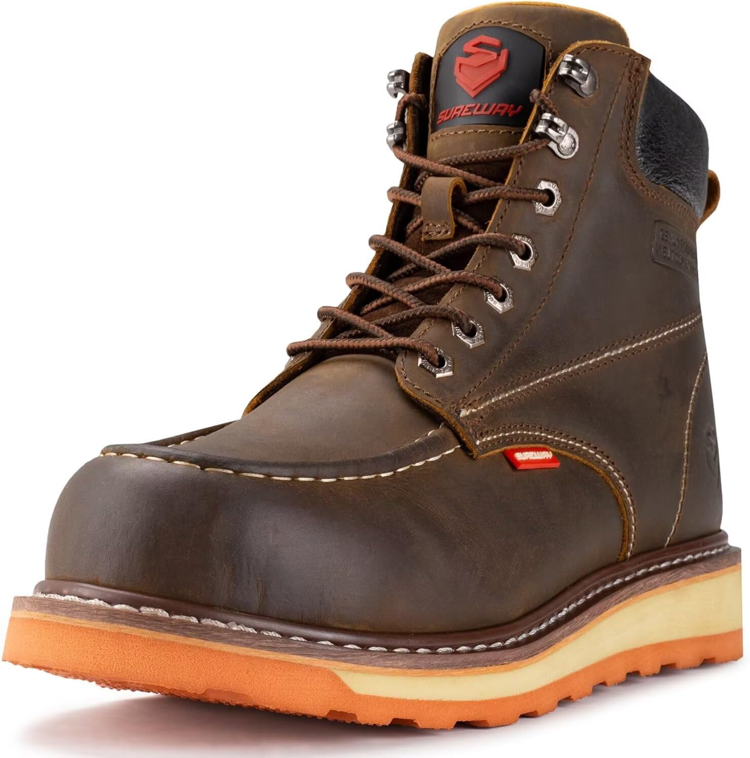 SUREWAY 6 Heavy Duty Steel Toe Work Boots for Men - Durable Comfort