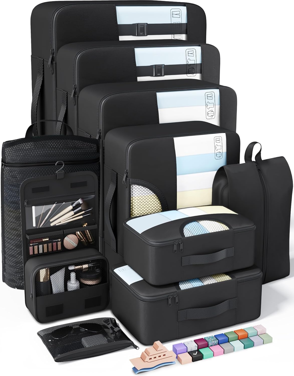 Veken 10 Set Packing Cubes for Travel Essential Organization