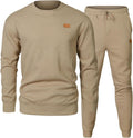 Mens Knit Jacquard Tracksuit Set - Lightweight All-Season Comfort leg
