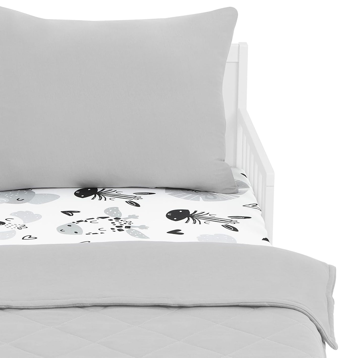 Evolur Zoo Love 3 Piece Toddler Bedding Set for Cozy Sleep